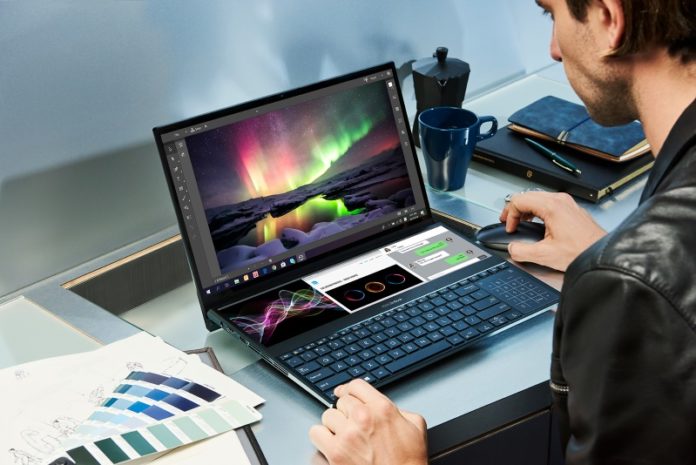 ASUS представила безумный ноутбук с двумя большими 4K-экранами и клавиатурой!